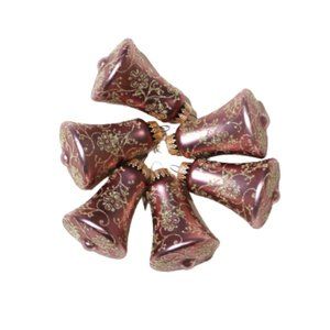 Vintage Mauve pink Bell Christmas Ornaments